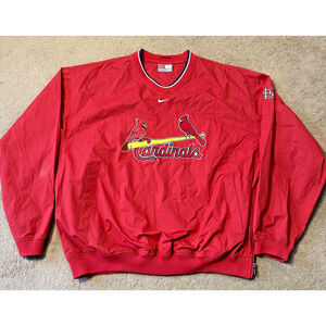 Nike St. Louis Cardinals Jacket Mens XL Pullover Nike Center Swoosh Windbreaker